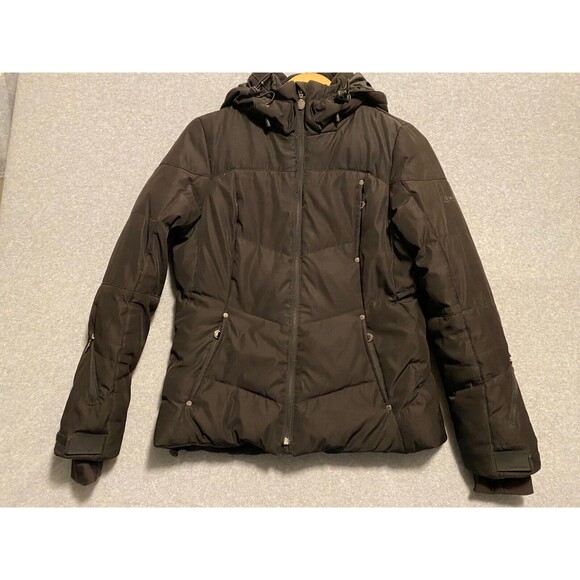 Calvin Klein Puffer Jacket Women's‎ XS Black Hooded Performance Hiking Full-Zip - Picture 1 of 16
